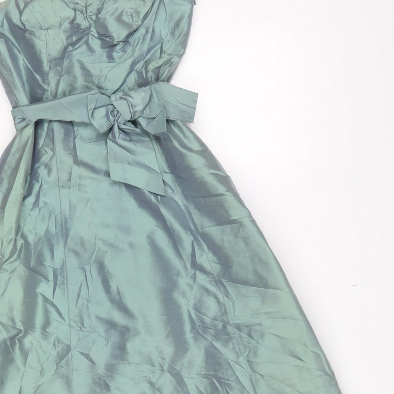 Coast Women Green UK 8 Silk Strapless A-Line Occasion Dress