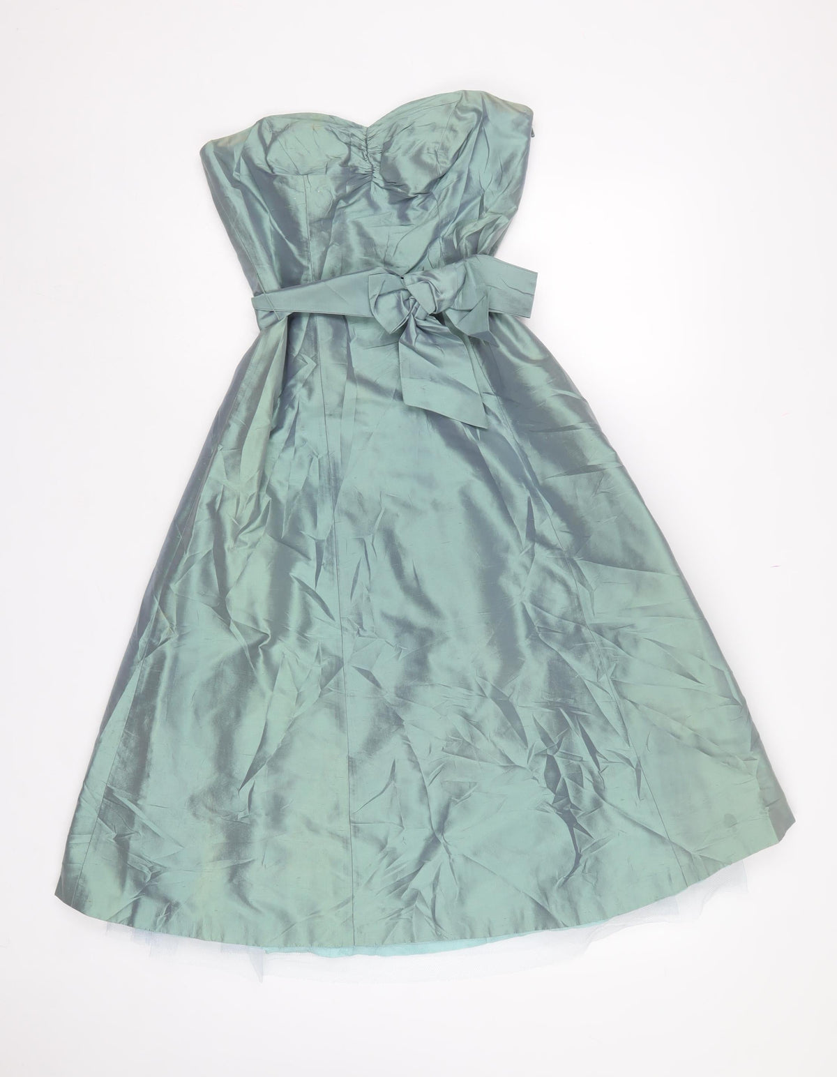 Coast Women Green UK 8 Silk Strapless A-Line Occasion Dress