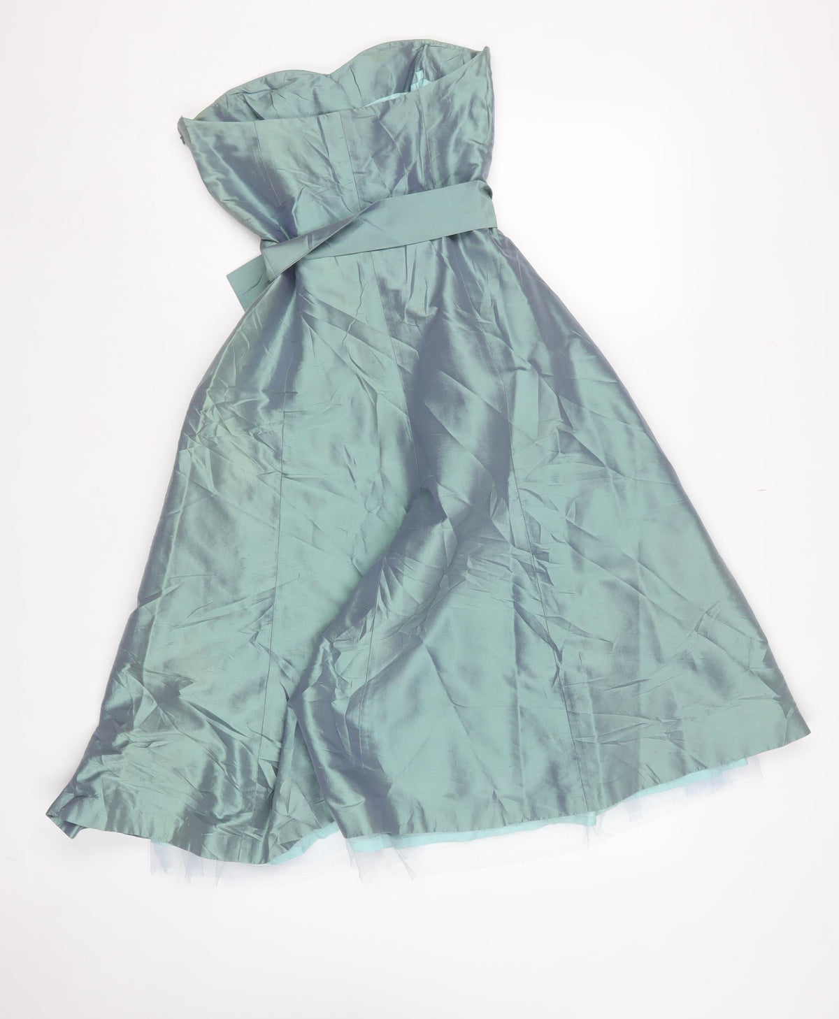 Coast Women Green UK 8 Silk Strapless A-Line Occasion Dress