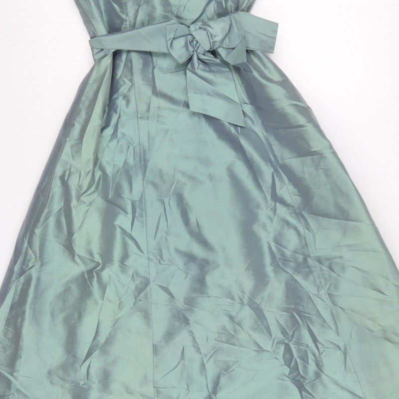 Coast Women Green UK 8 Silk Strapless A-Line Occasion Dress