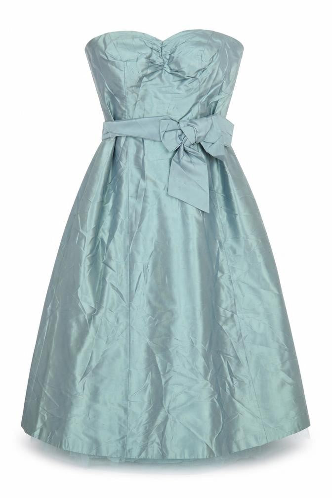 Coast Women Green UK 8 Silk Strapless A-Line Occasion Dress