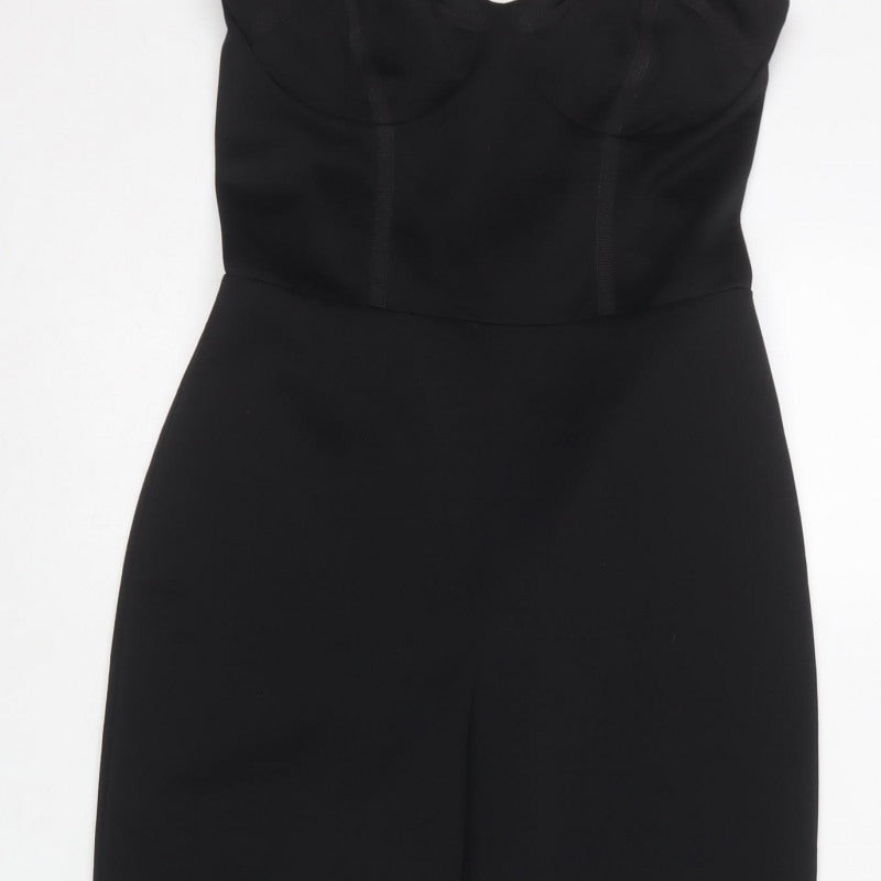 ASOS Women’s Black UK 10 Strapless Sweetheart Straight Leg Jumpsuit