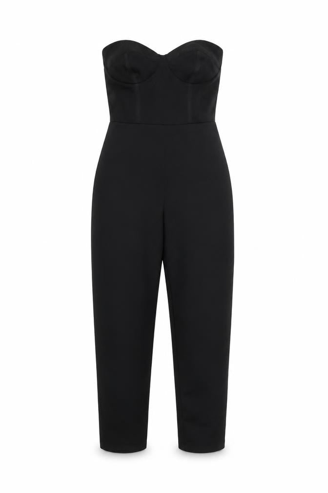 ASOS Women’s Black UK 10 Strapless Sweetheart Straight Leg Jumpsuit