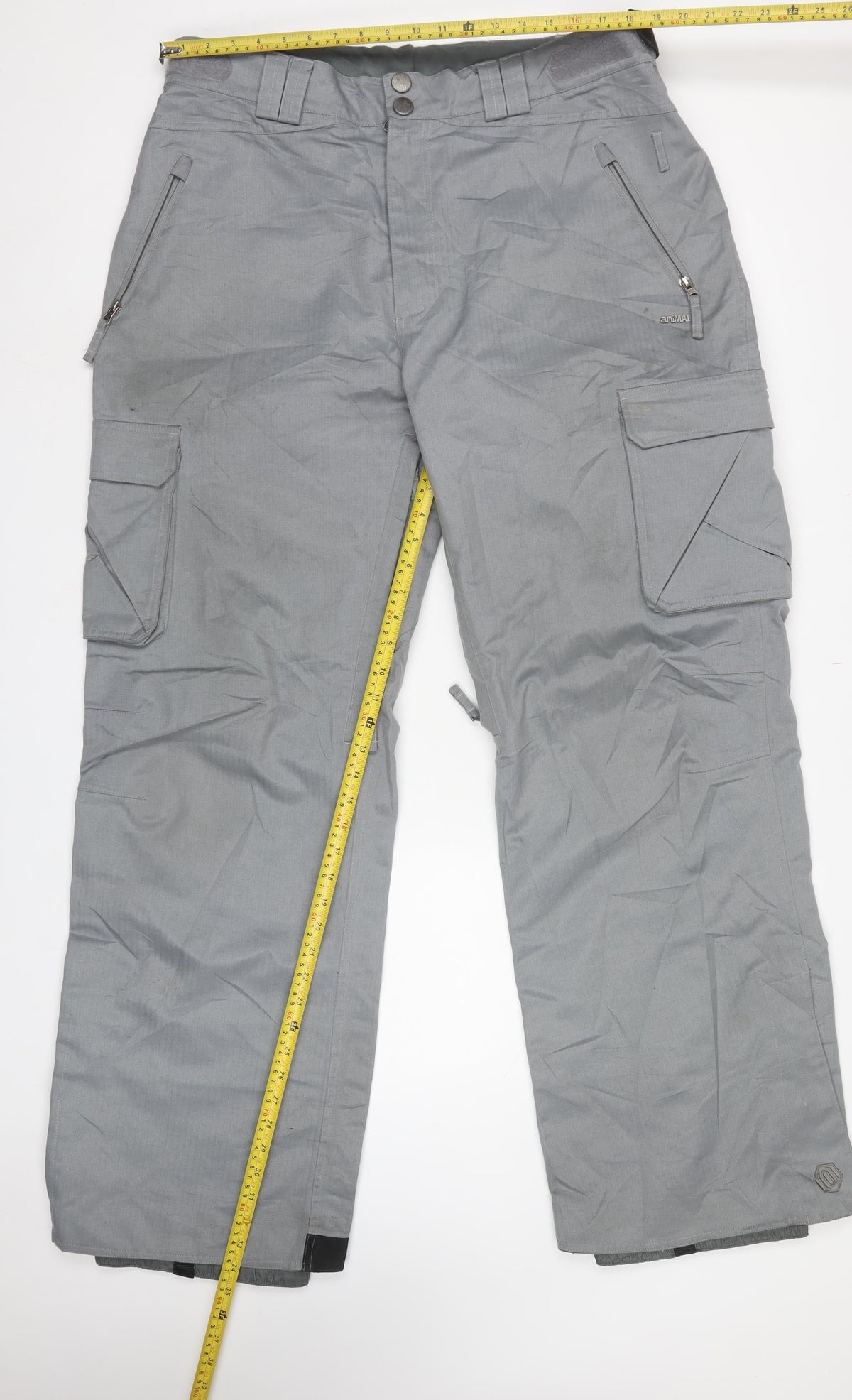 Animal Mens Grey XL Technical Snow Pants Cargo Ski Insulated Waterproof