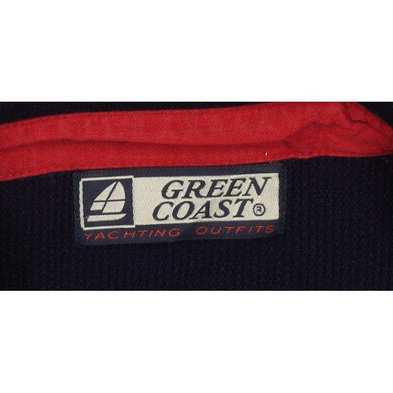 Green Coast Men’s Black XL 1/2 Zip Merino Wool Jumper Logo