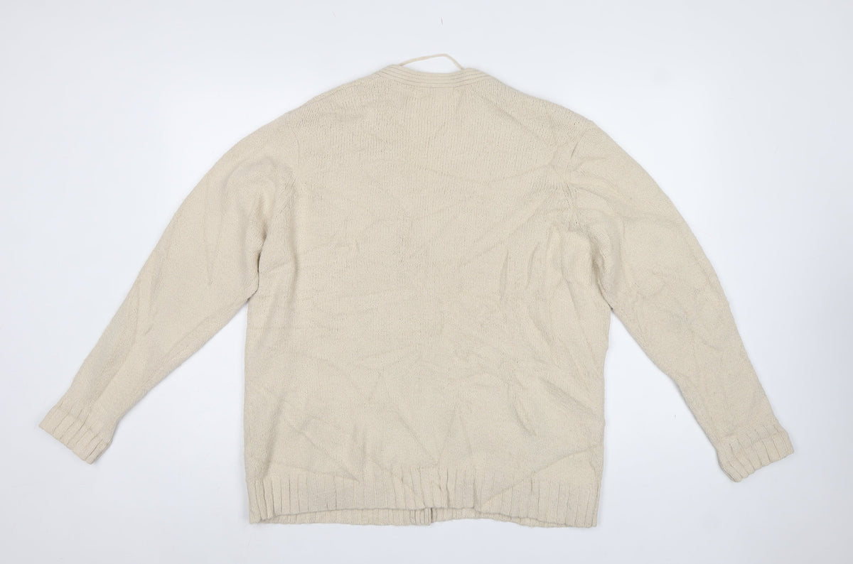 Berkertex Women’s Beige Cable Knit V-Neck Cardigan Size 18-20
