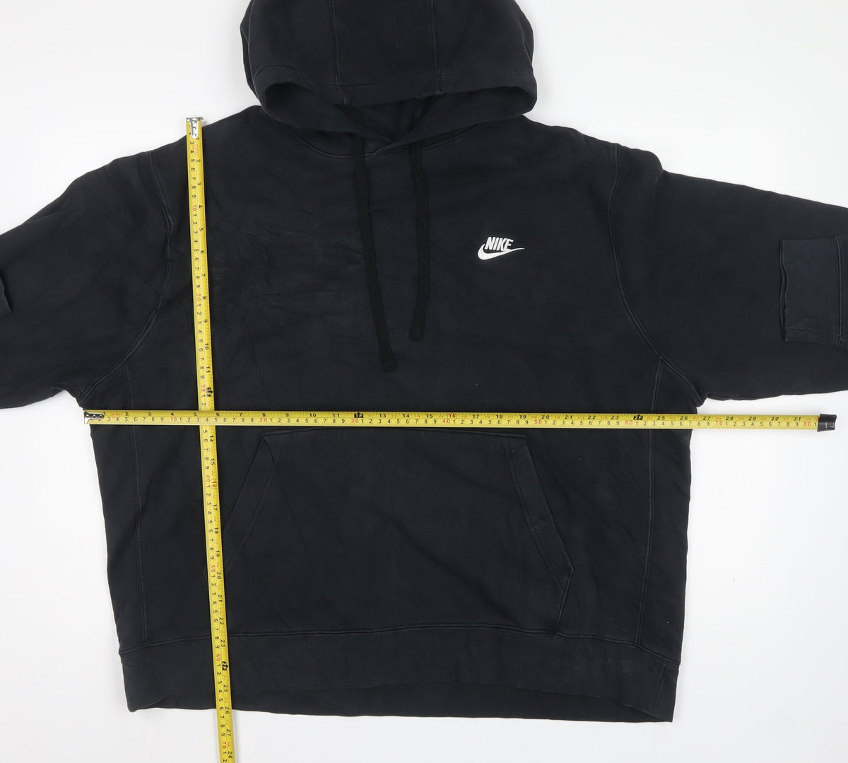 Nike Unisex Adults Black 2XL Pullover Hoodie Logo Fleece Pockets