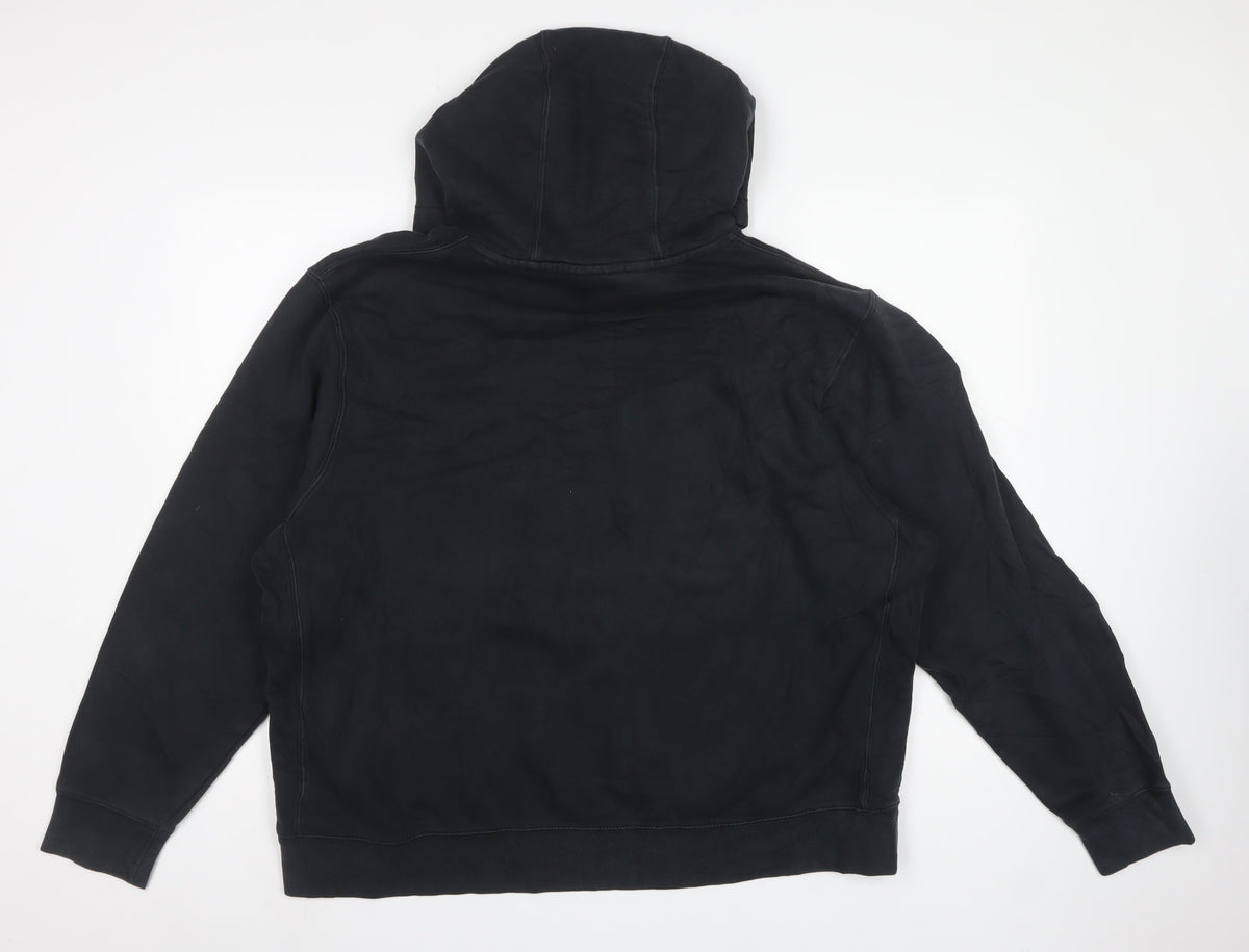 Nike Unisex Adults Black 2XL Pullover Hoodie Logo Fleece Pockets