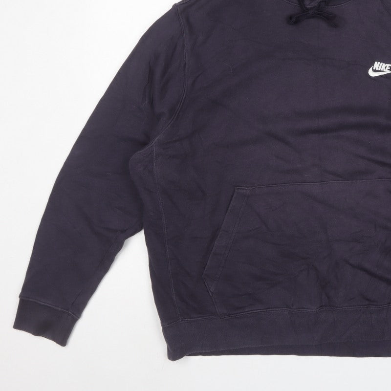 Nike Men’s Blue XL Pullover Hoodie Logo Fleece Kangaroo Pocket