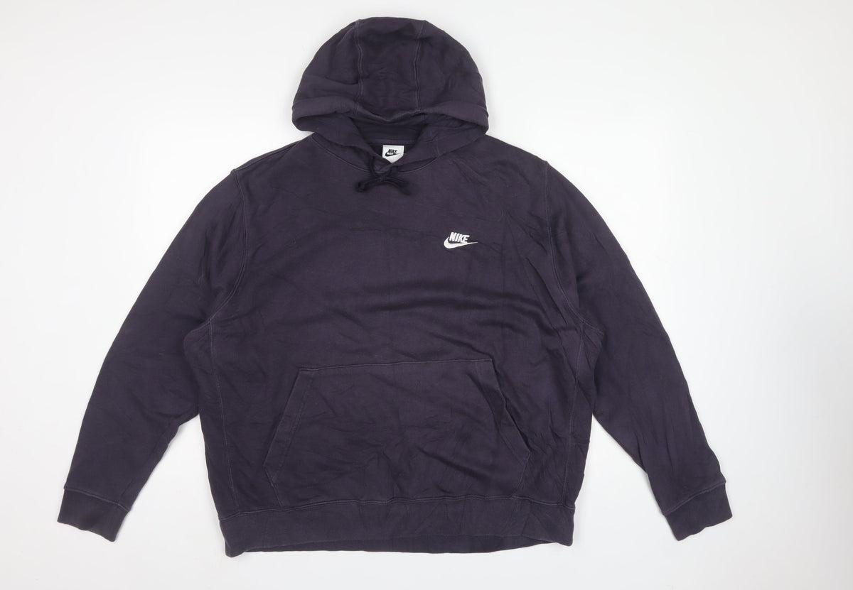 Nike Men’s Blue XL Pullover Hoodie Logo Fleece Kangaroo Pocket
