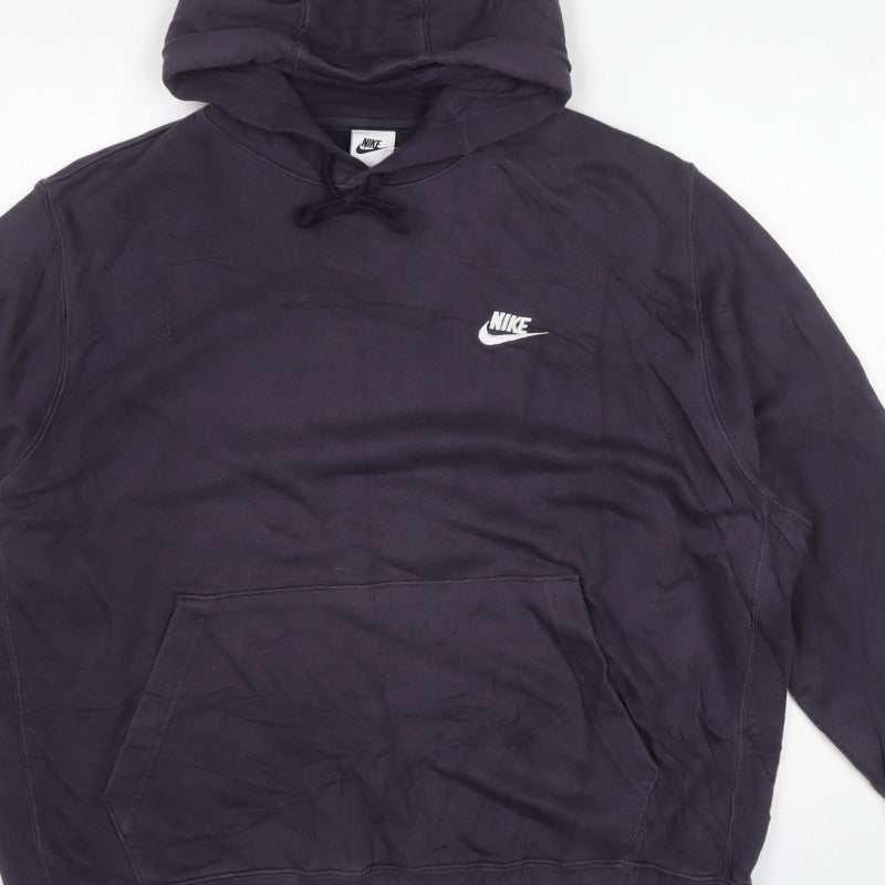 Nike Men’s Blue XL Pullover Hoodie Logo Fleece Kangaroo Pocket