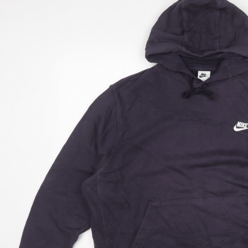 Nike Men’s Blue XL Pullover Hoodie Logo Fleece Kangaroo Pocket