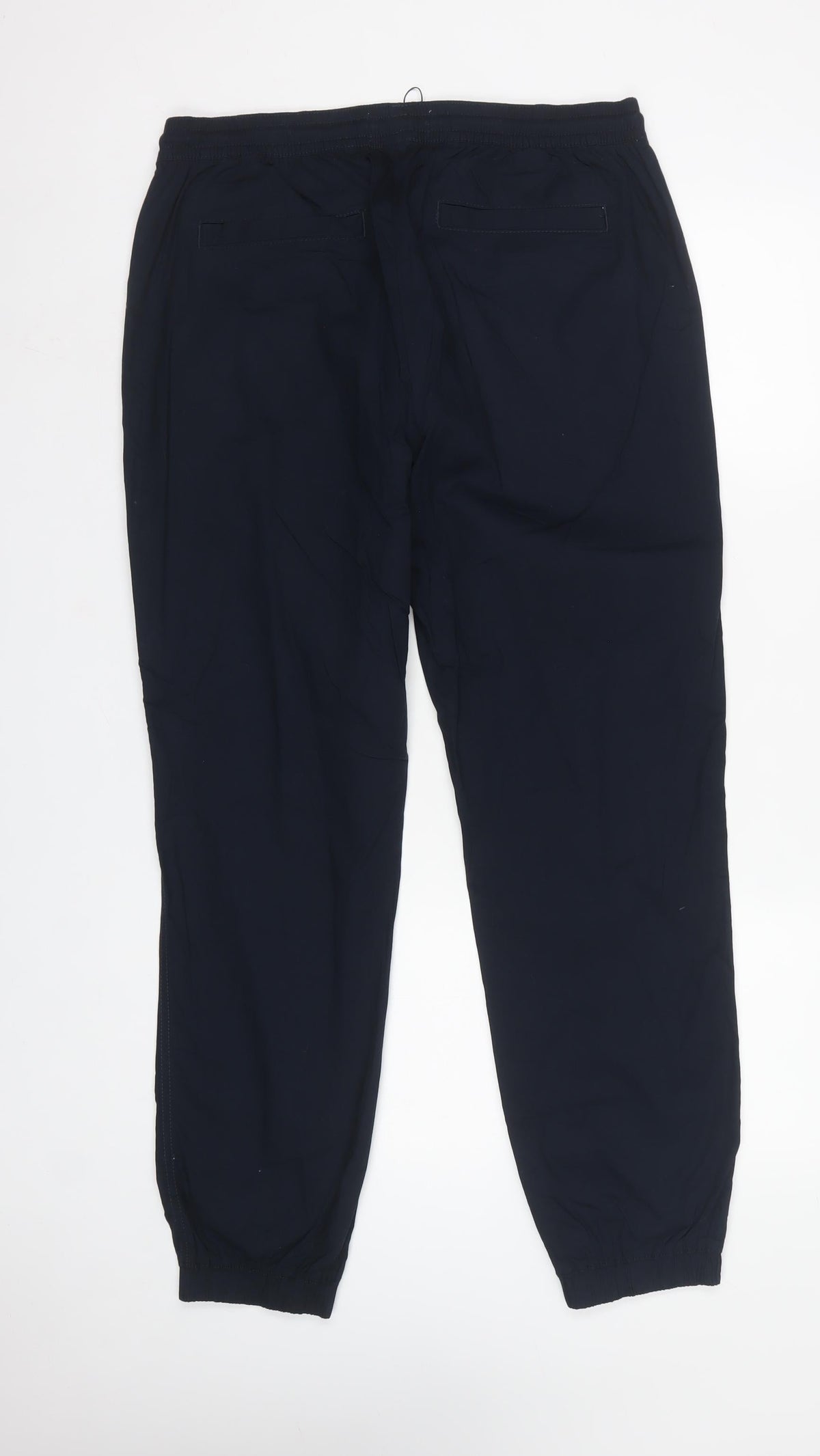 Marks and Spencer Men Blue M Cotton Drawstring Cuffed Jogger Trousers