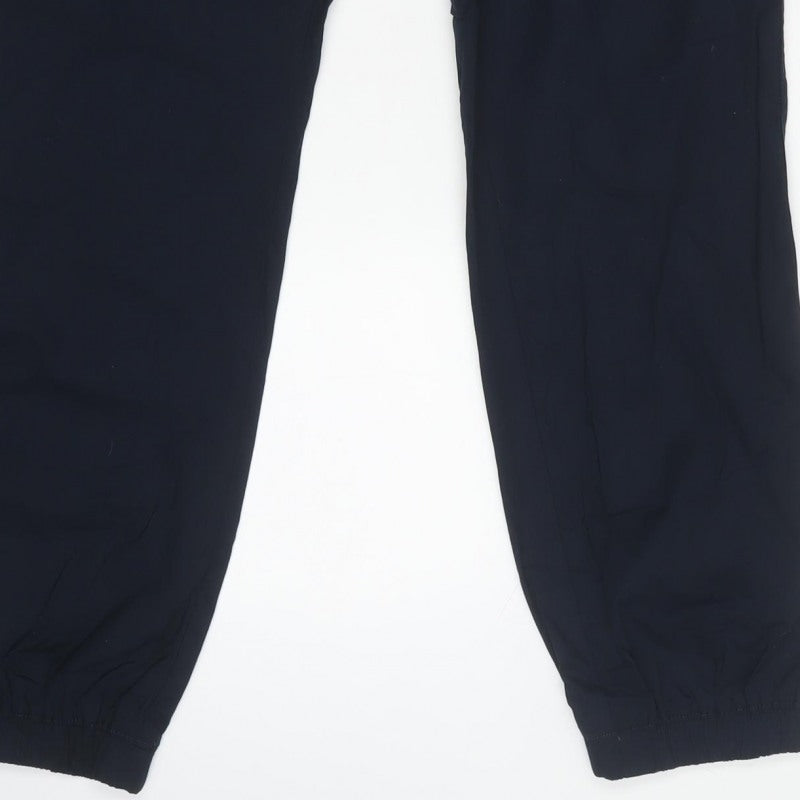 Marks and Spencer Men Blue M Cotton Drawstring Cuffed Jogger Trousers