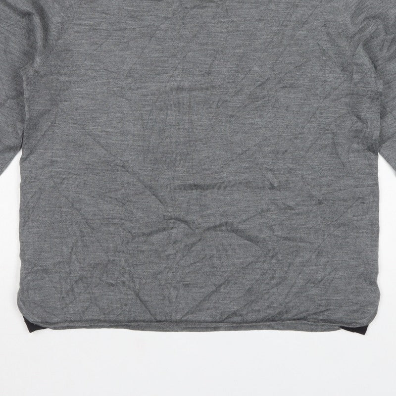 Nigel Hall Women’s Grey Merino Wool Blend L Henley Knit Jumper