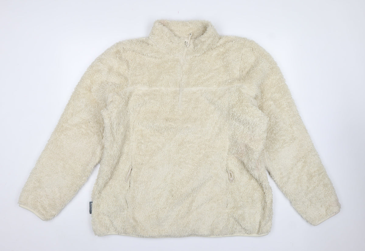 Mountainlife Women's Ivory UK 22 Fleece 1/4 Zip Pullover Sweatshirt