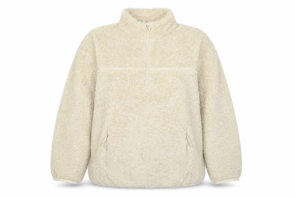 Mountainlife Women's Ivory UK 22 Fleece 1/4 Zip Pullover Sweatshirt