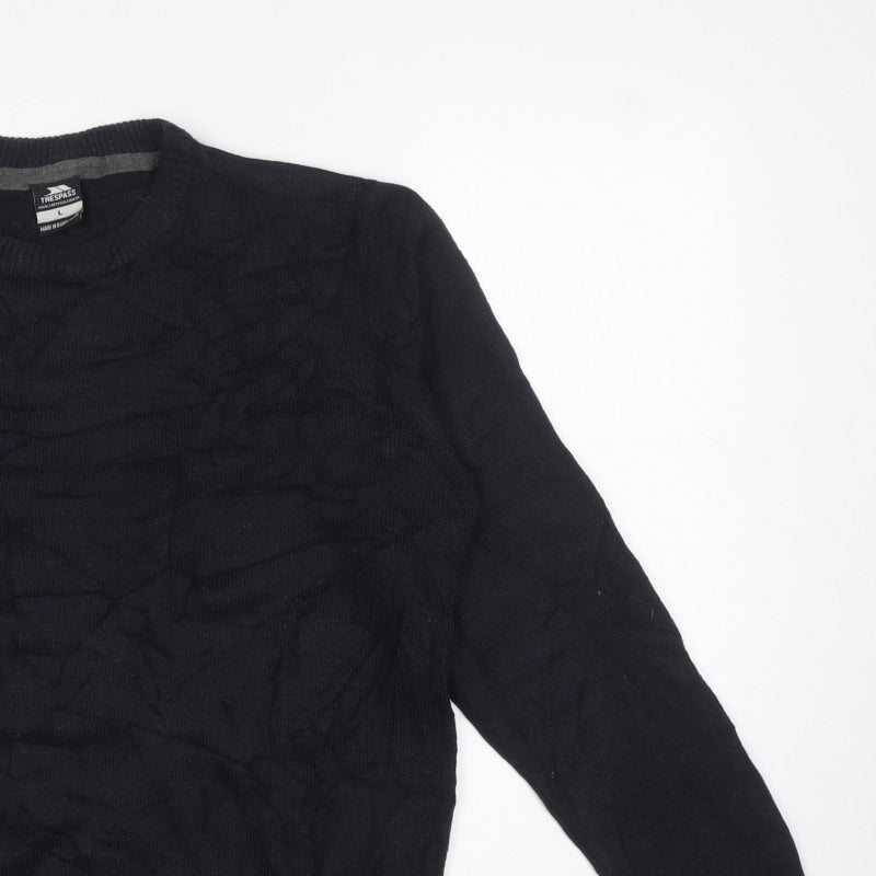 Trespass Men's Black L Crew Neck Acrylic Knit Pullover Jumper
