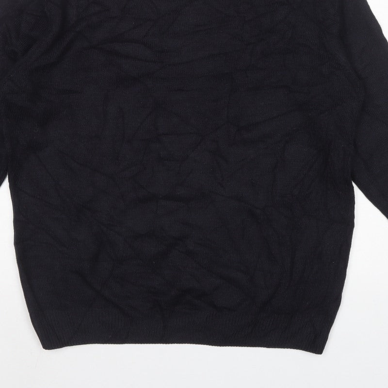 Trespass Men's Black L Crew Neck Acrylic Knit Pullover Jumper