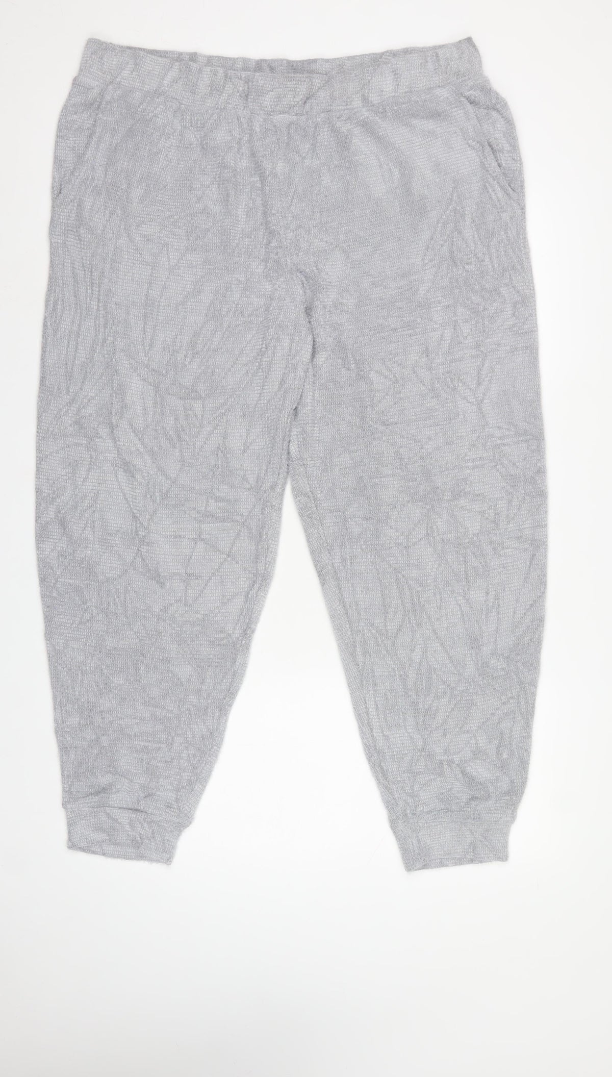 M&S Women Grey XL Regular Knit Jogger Sweatpants Elastic Waist
