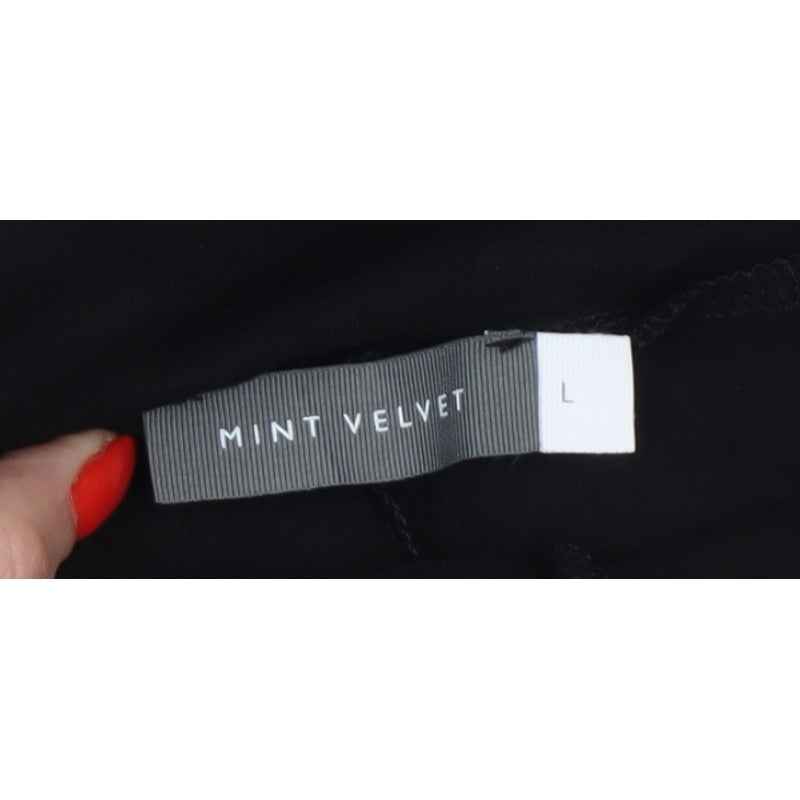 Mint Velvet Women’s Black L High Rise Zip Ankle Leggings