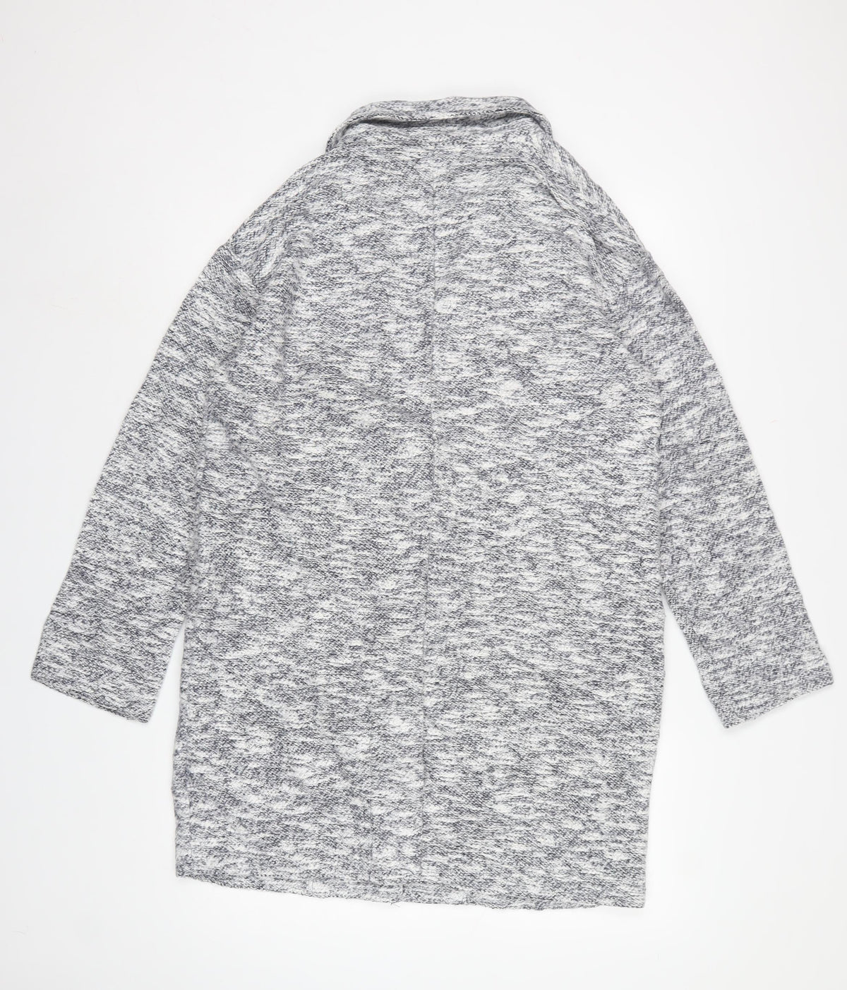 Topshop Women’s Grey Knit Coatigan UK 12 Long Open Collared Jacket