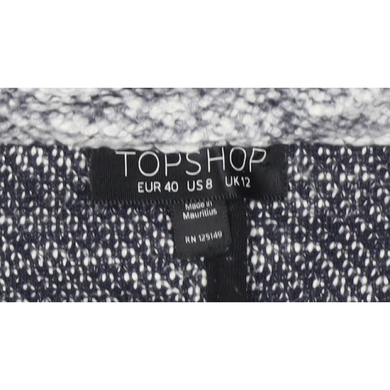 Topshop Women’s Grey Knit Coatigan UK 12 Long Open Collared Jacket