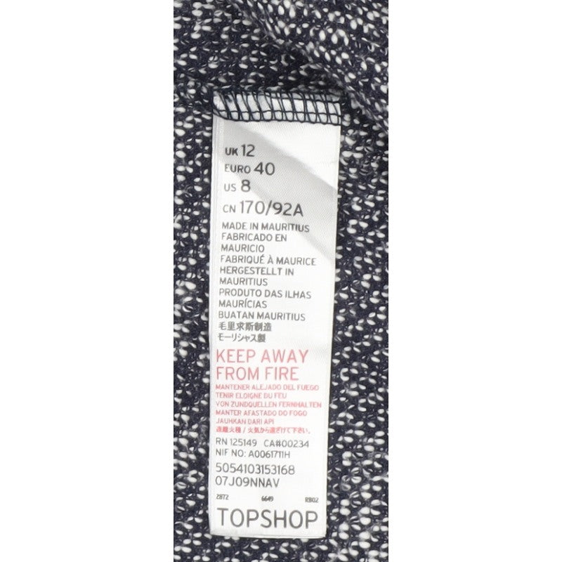 Topshop Women’s Grey Knit Coatigan UK 12 Long Open Collared Jacket