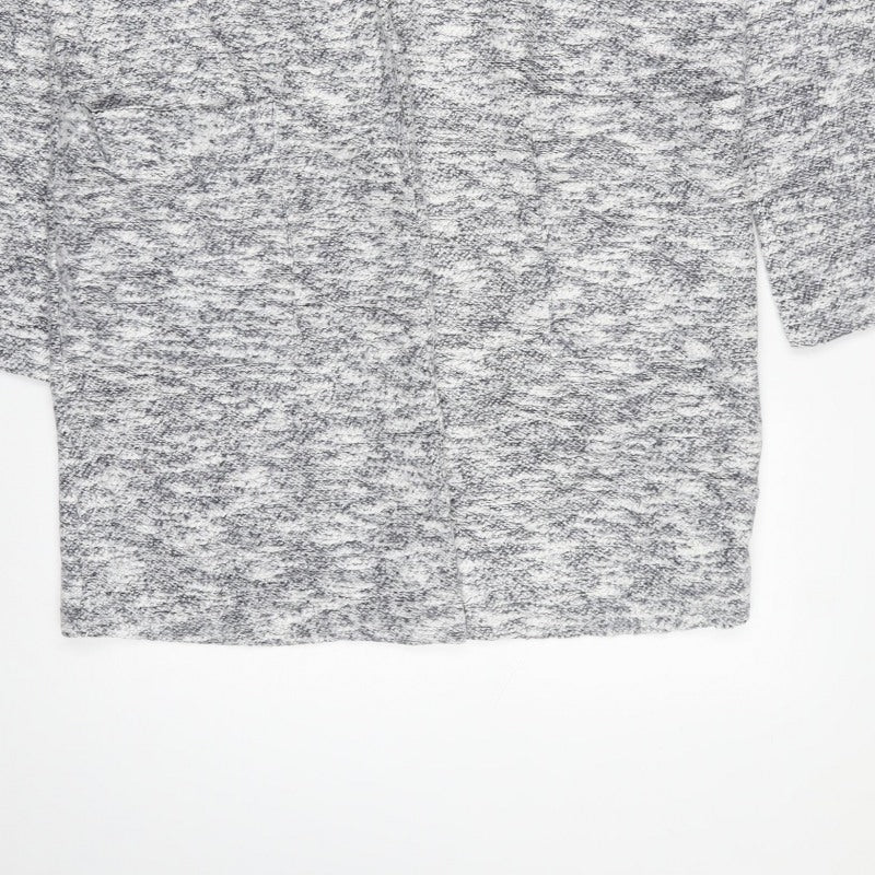 Topshop Women’s Grey Knit Coatigan UK 12 Long Open Collared Jacket