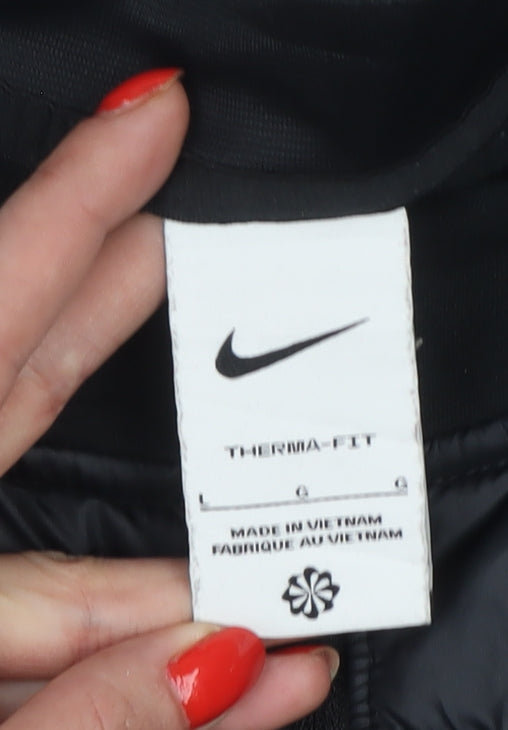 Nike Men’s Black L Therma-FIT 1/2 Zip Quilted Thermal Sweatshirt
