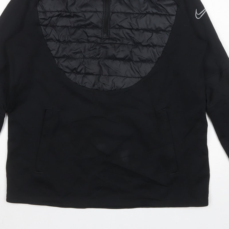 Nike Men’s Black L Therma-FIT 1/2 Zip Quilted Thermal Sweatshirt