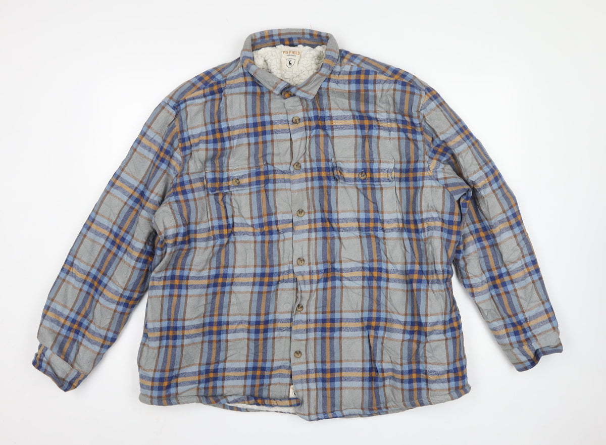 PG Field Heritage Men's Multicoloured 2XL Plaid Fleece Lined Jacket