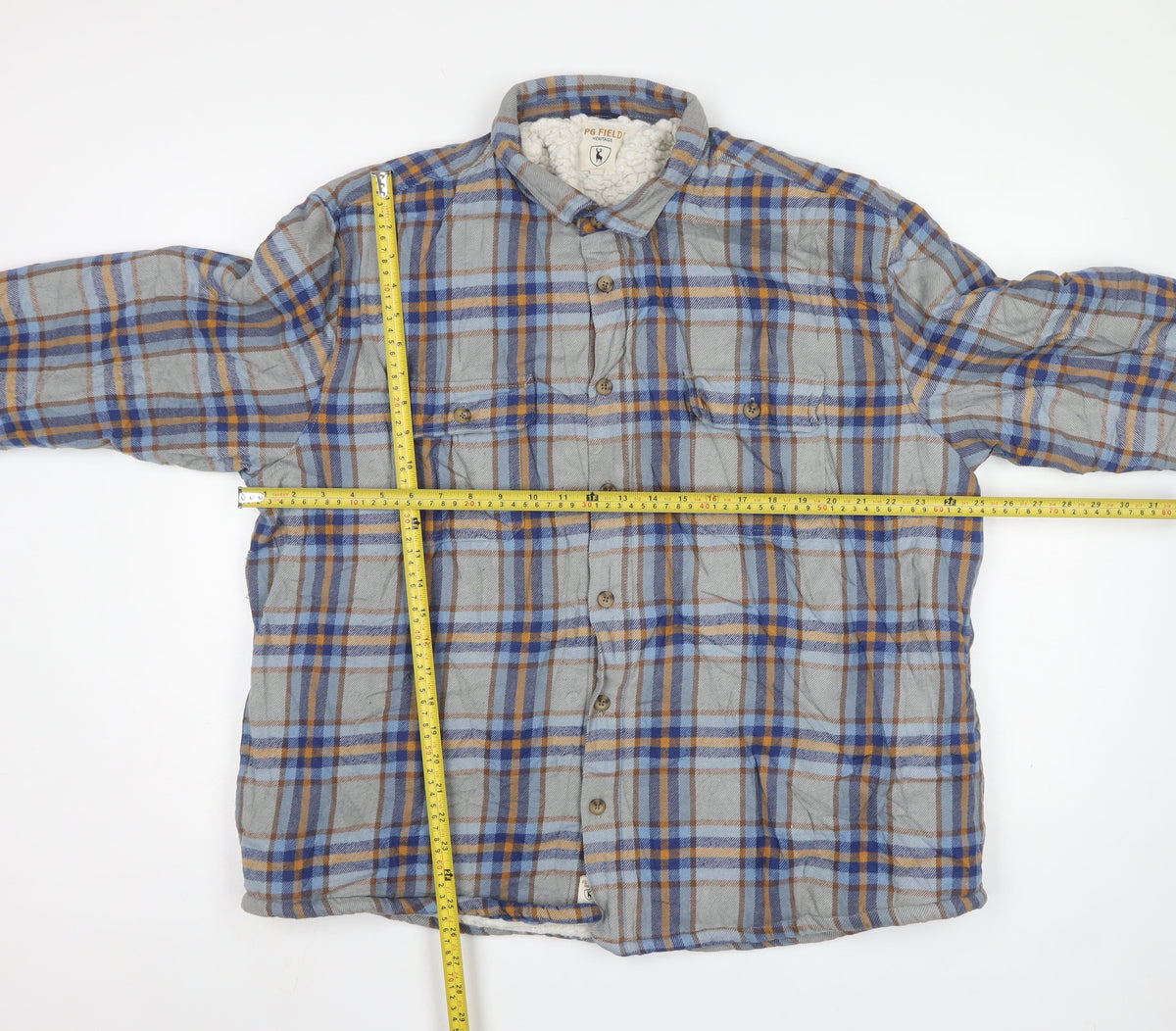PG Field Heritage Men's Multicoloured 2XL Plaid Fleece Lined Jacket