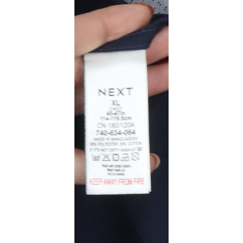 Next Men’s Blue XL Regular Fit Cotton Button-Down Long Sleeve Shirt