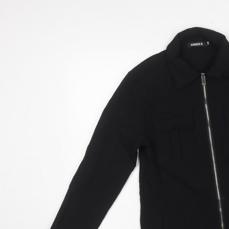 Choixx Men's Black XS Military Jacket Full Zip Utility Pockets