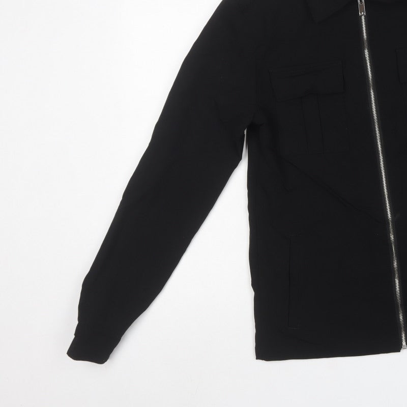 Choixx Men's Black XS Military Jacket Full Zip Utility Pockets