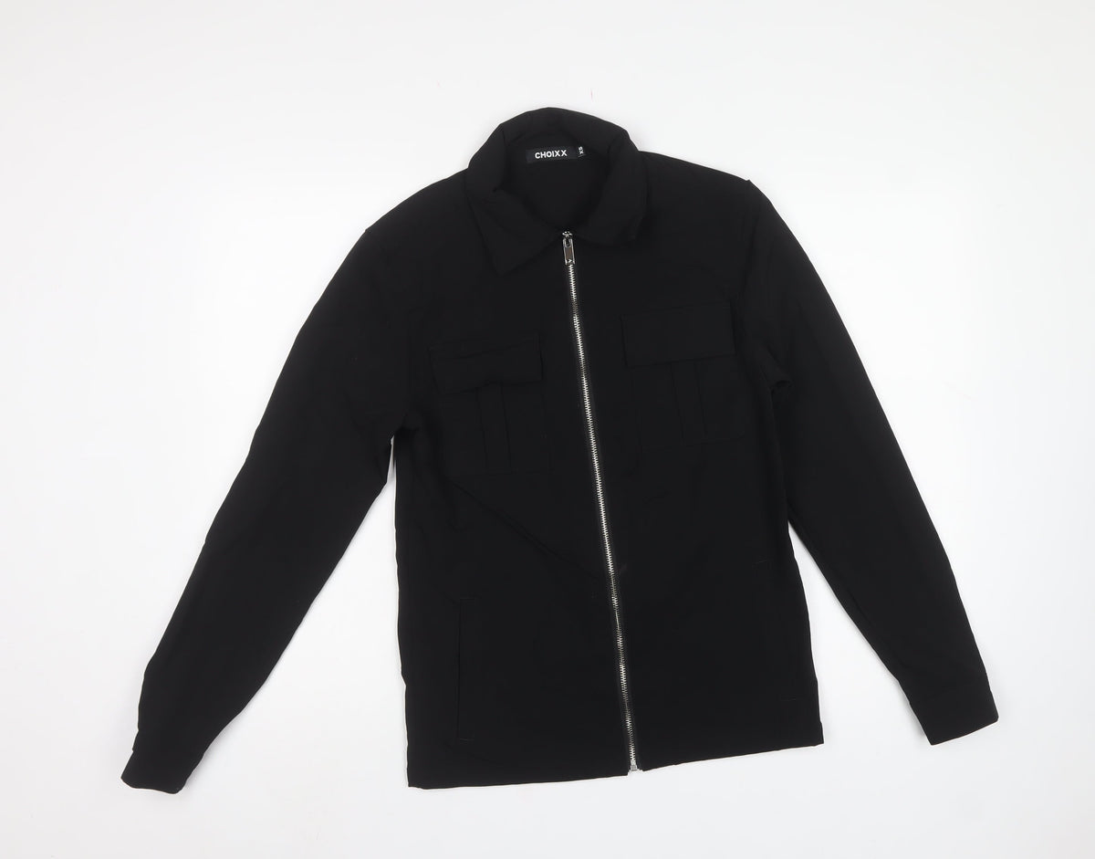 Choixx Men's Black XS Military Jacket Full Zip Utility Pockets
