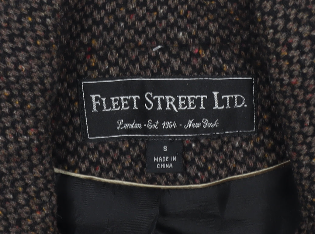 Fleet Street Ltd Women's Brown Wool Blend Long Overcoat Size S