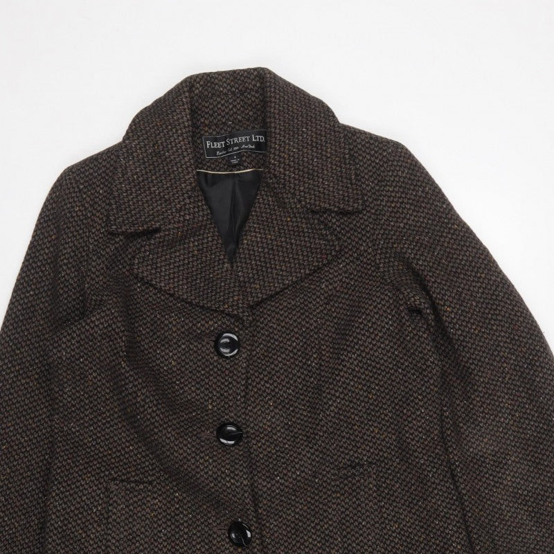 Fleet Street Ltd Women's Brown Wool Blend Long Overcoat Size S