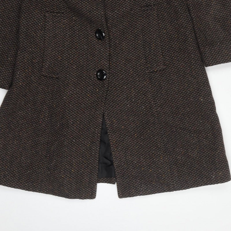 Fleet Street Ltd Women's Brown Wool Blend Long Overcoat Size S