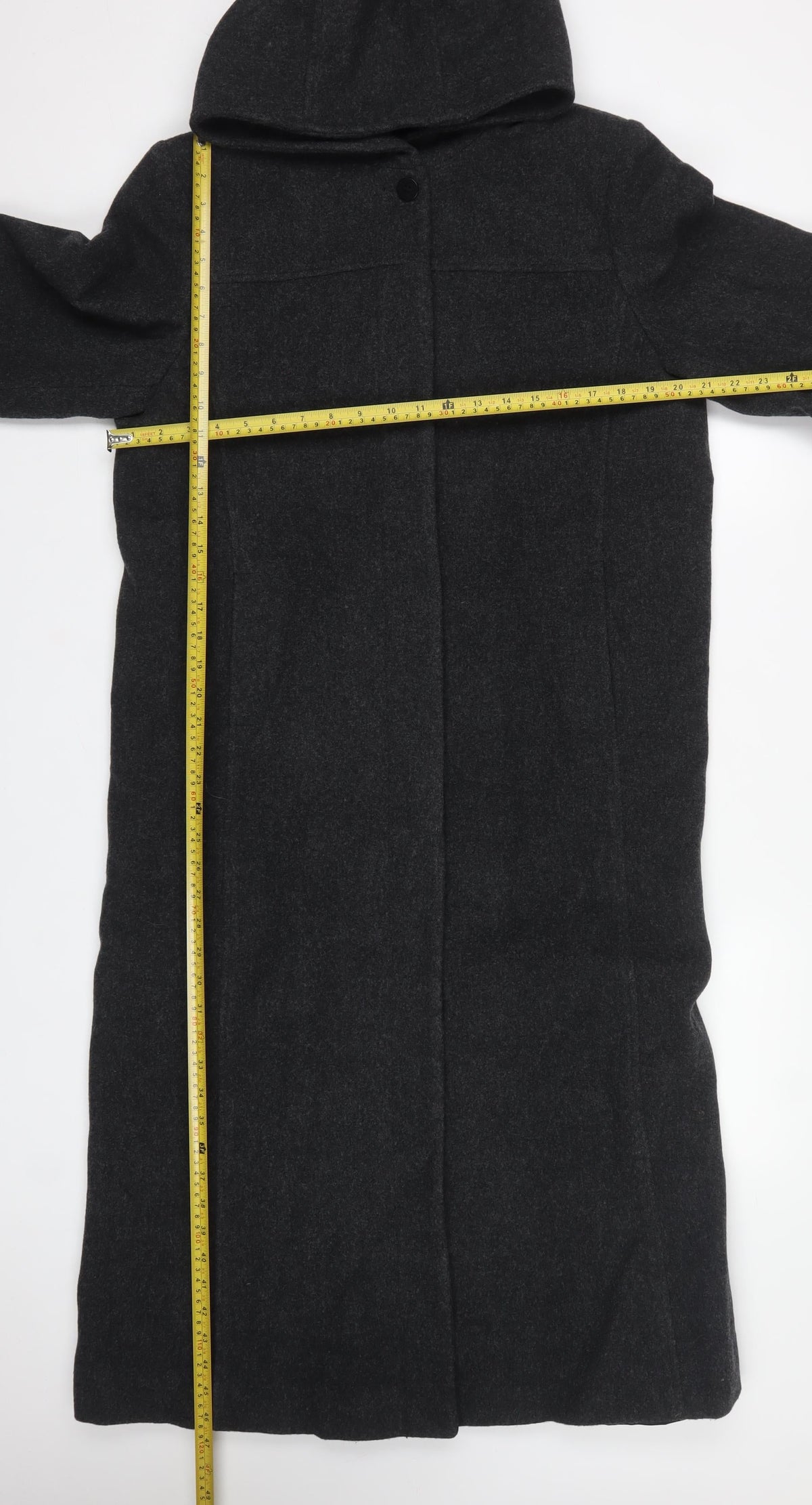 Jason Kole Women’s Black UK 10 Long Hooded Wool Overcoat