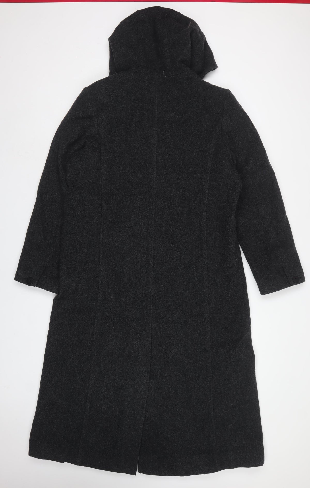 Jason Kole Women’s Black UK 10 Long Hooded Wool Overcoat