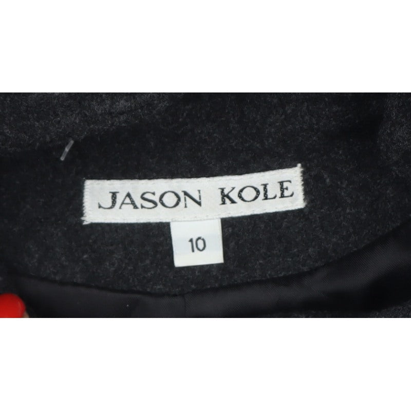 Jason Kole Women’s Black UK 10 Long Hooded Wool Overcoat