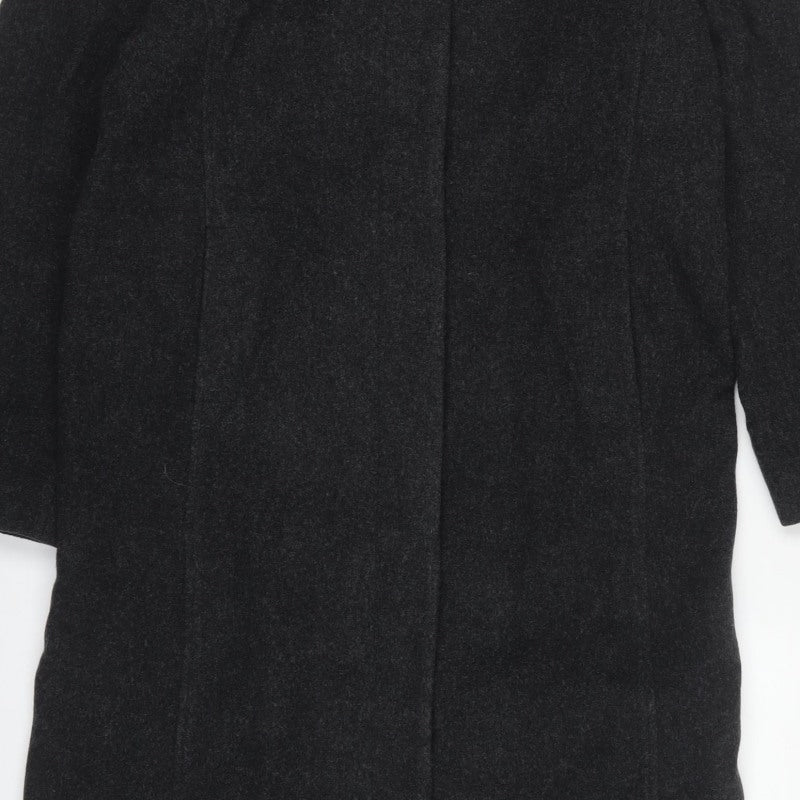 Jason Kole Women’s Black UK 10 Long Hooded Wool Overcoat