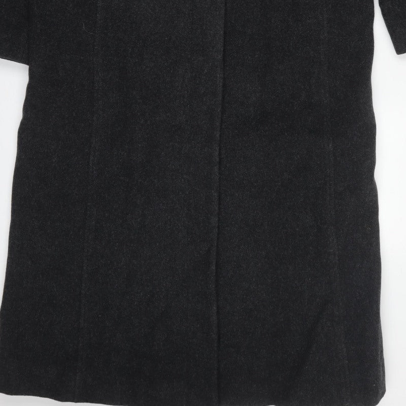 Jason Kole Women’s Black UK 10 Long Hooded Wool Overcoat