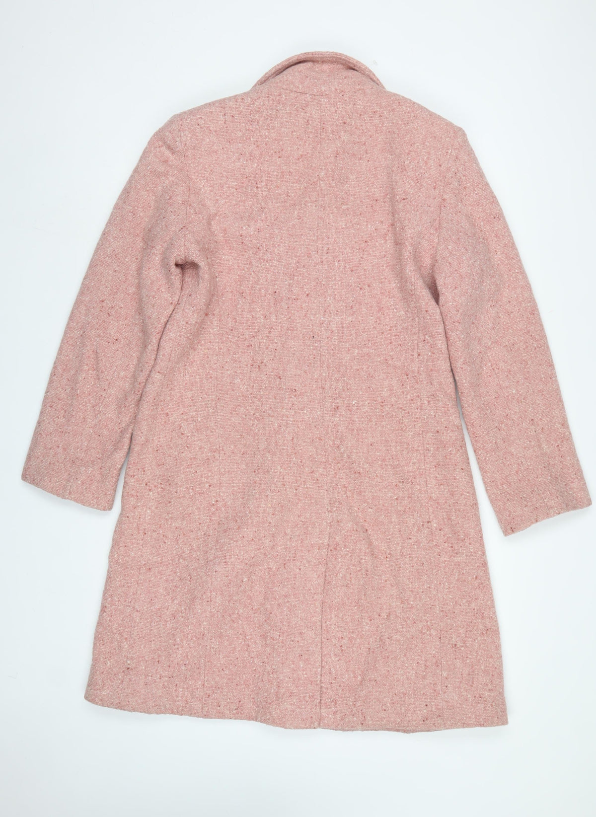 Marvin Richards Women’s Pink Wool Tweed Long Overcoat UK 8