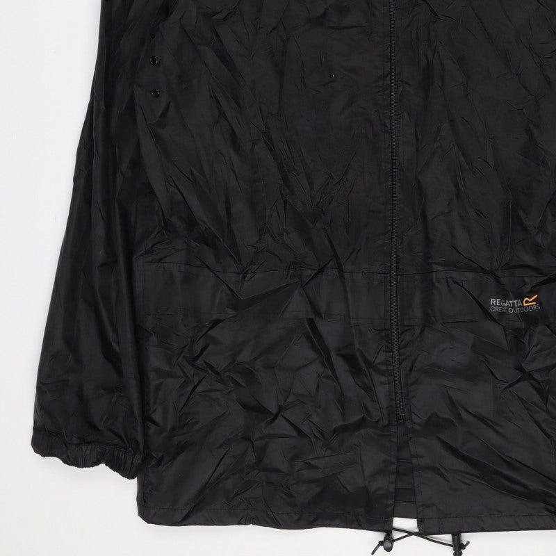Regatta Men’s Black L Hooded Waterproof Rain Jacket Outdoor