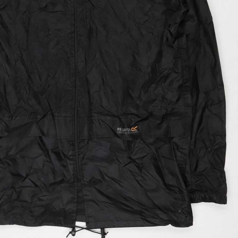 Regatta Men’s Black L Hooded Waterproof Rain Jacket Outdoor