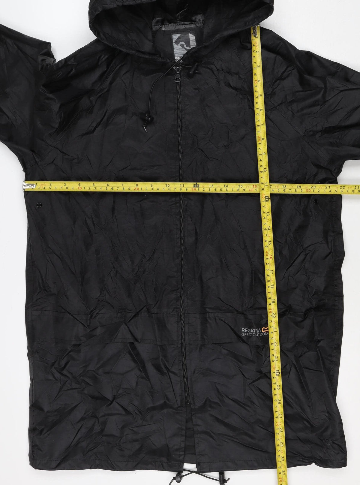 Regatta Men’s Black L Hooded Waterproof Rain Jacket Outdoor