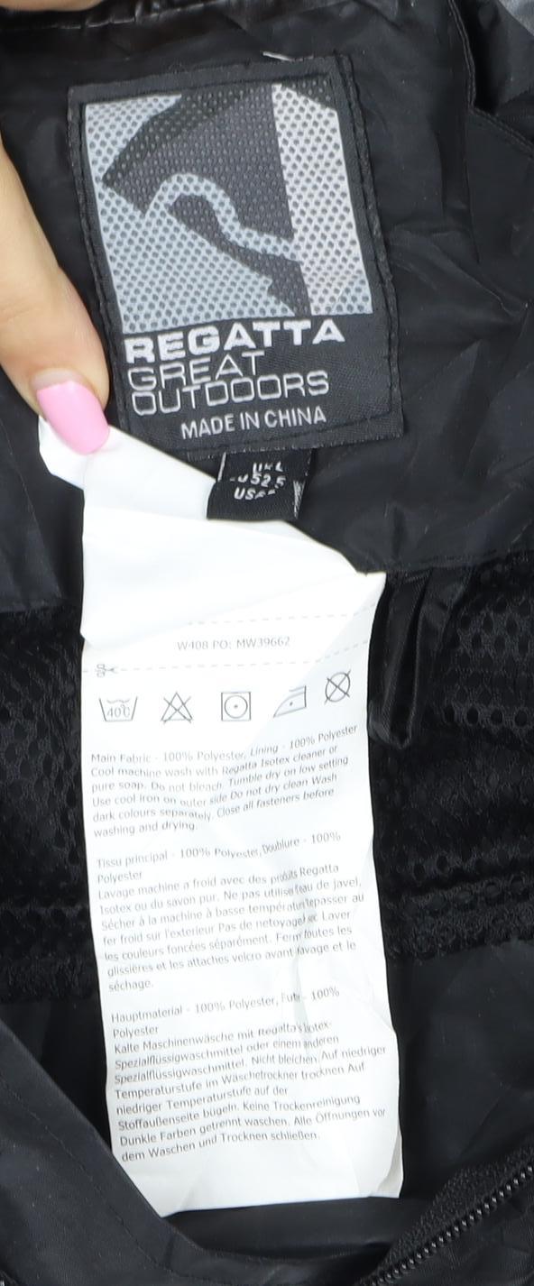 Regatta Men’s Black L Hooded Waterproof Rain Jacket Outdoor
